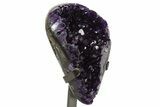 Deep-Purple Amethyst Geode With Metal Stand - Uruguay #342514-2